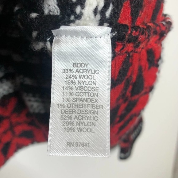 RARE J. JILL Fair Isle Christmas Wool Reindeer Sweater Zip Cardigan SP Holiday - Picture 8 of 8